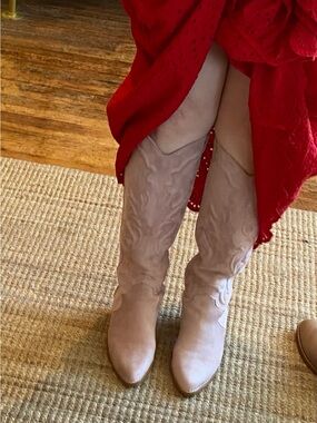 Parkin dusty rose pink suede cowboy - western tall boots